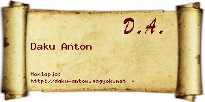 Daku Anton névjegykártya